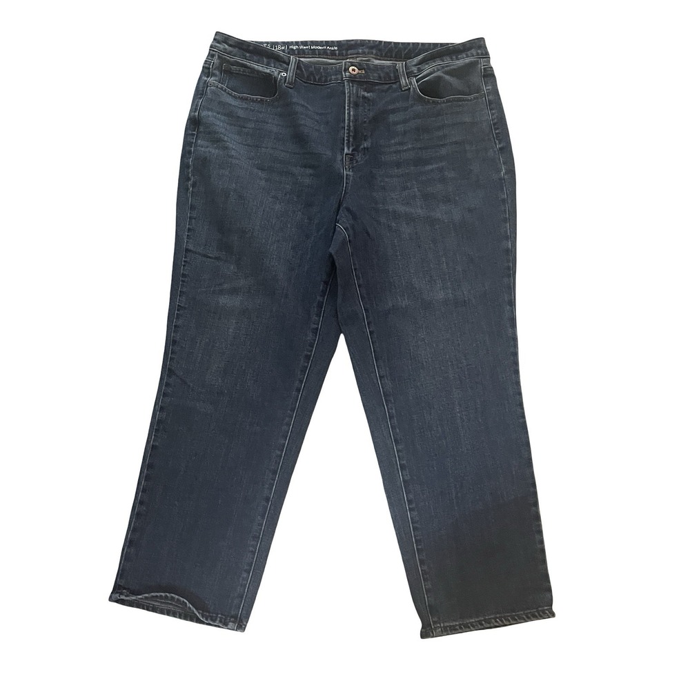 Talbots Flawless Size 18W High Waist Modern Ankle Jeans Denim Medium Wash